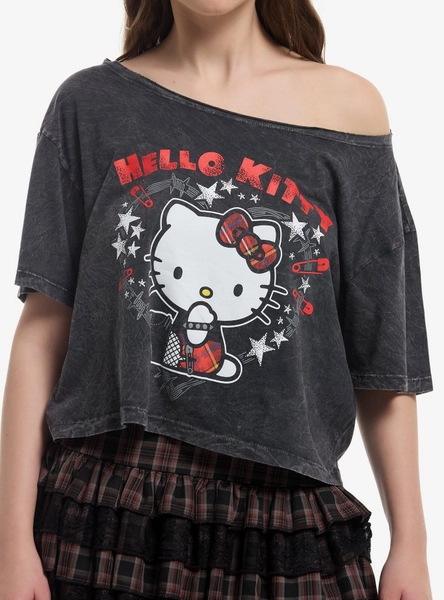 Hello Kitty Punk Girls Off-Shoulder T-Shirt