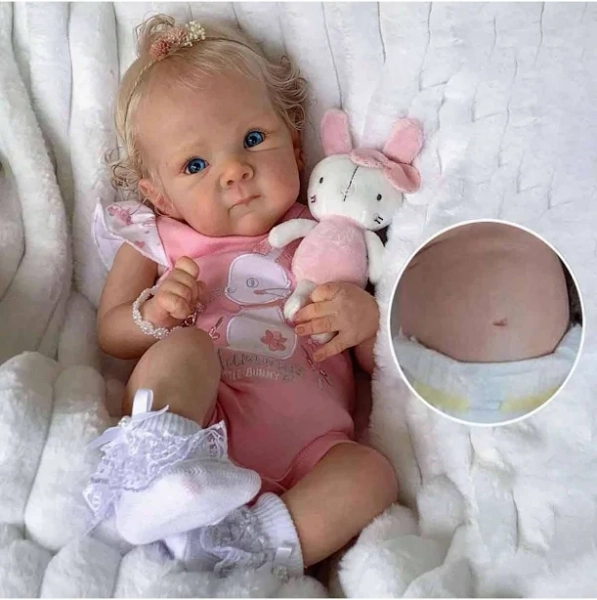 Lifelike Reborn Baby Dolls Blonde Girl 19 Inch Realistic Newborn Baby Full Body Soft Vinyl Washable