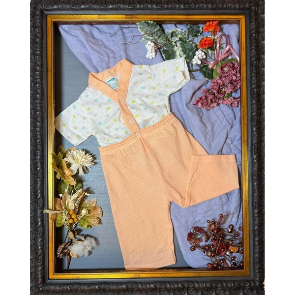 Vintage 1980s Baby Pajamas | Photography Prop | Pastel