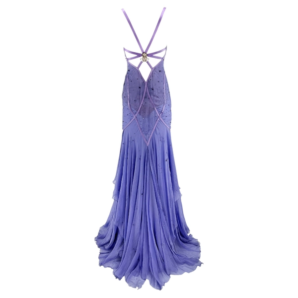ROBERTO CAVALLI F/H 2004 - Robe à volants et à lacets dans le dos - Violet