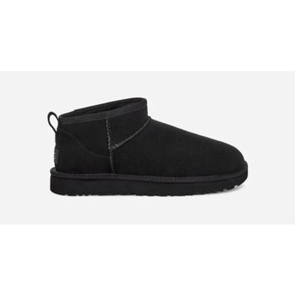 UGG® Women's Classic Ultra Mini Sheepskin Classic Boots in Black, Size 5