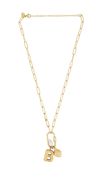 Carabiner Initial Charm Necklace
