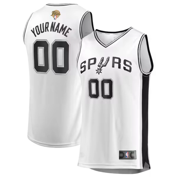 Men's San Antonio Spurs Fanatics White 2026 NBA Finals Fast Break Custom Jersey - Association Edition