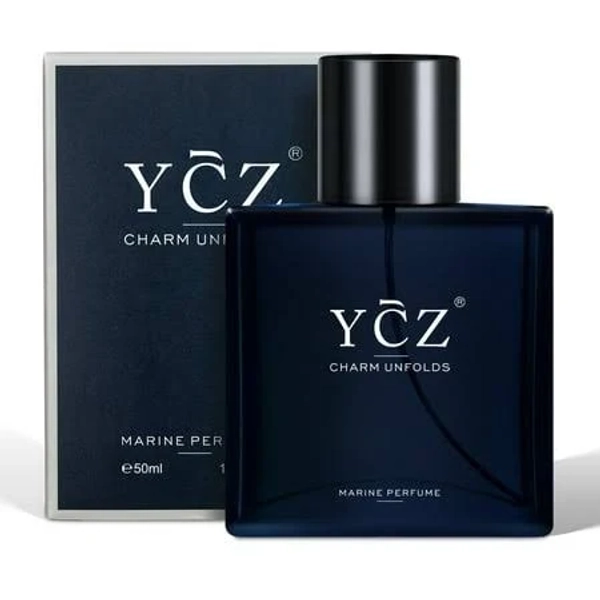 Ycz Charm Unfolds Marine Perfume for Men, 1.7 oz. Long Lasting Eau De Parfum Cologne For Men, Oriental Woody Fragrance - Ideal Special Occasions,