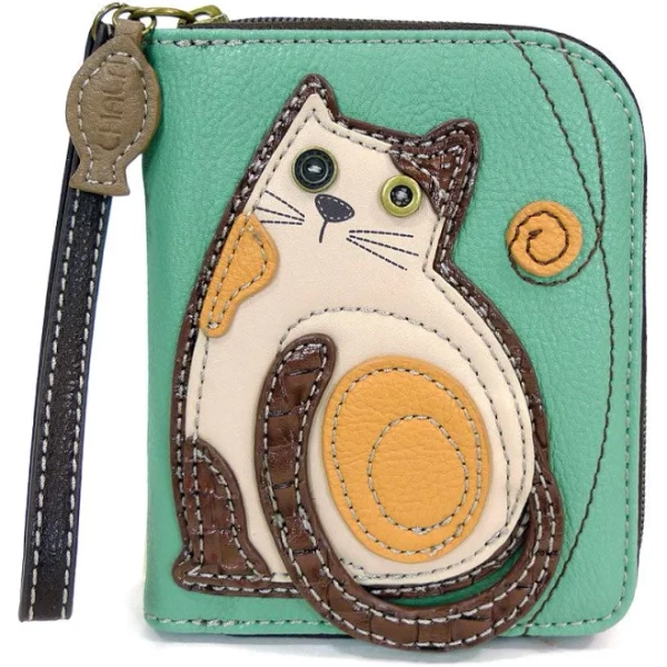 Chala Lazzy Cat Zip-Around Wallet