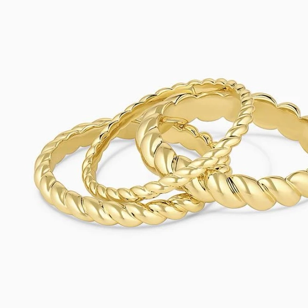 Gorjana Women's 18k Gold Crew Ring Set