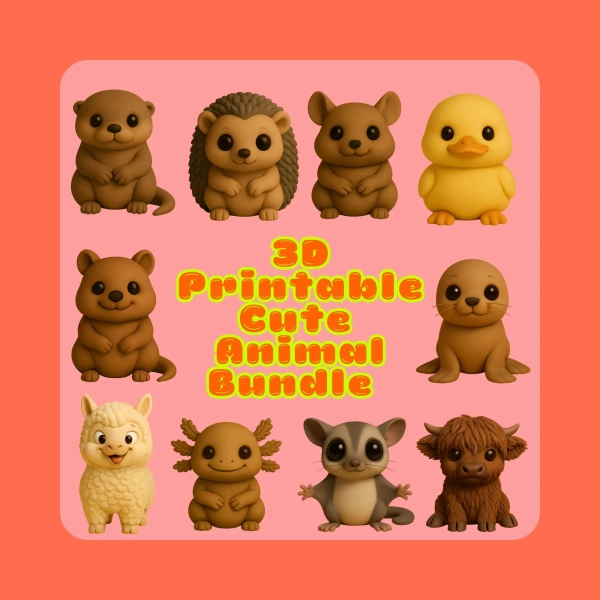 3D Printable Cute Animal Bundle – 10 High‑Quality STL Files | Instant Download