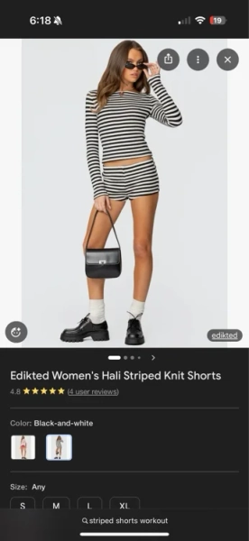 Edikted Women's Hali Striped Knit Shorts
