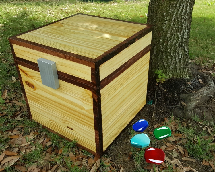 Solid Wood Min Craft Storage Trunk - Toy Chest, Blanket Box, or Gamer Decor - Handmade Kids Furniture - Custom Name Engraving Available
