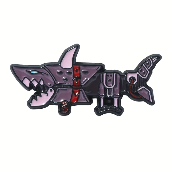 Single-piece Jynx Rocket Launcher Brooch - Shark Mouth Rocket Launcher Cartoon Enamel Metal Badge