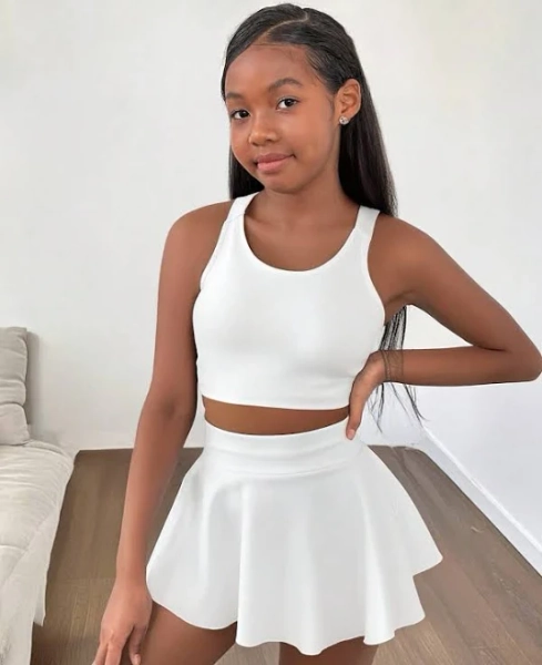 SHEIN Tween Girl Casual Knit Tank Top and Pants Set