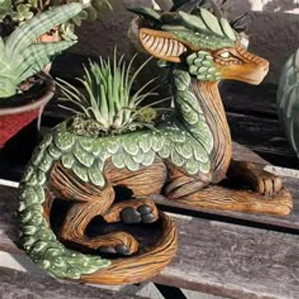 Dragon Succulent Planter, Creative Garden Guardian Statue, Ideal Sculpture & Figurines, Home Decor, Gift