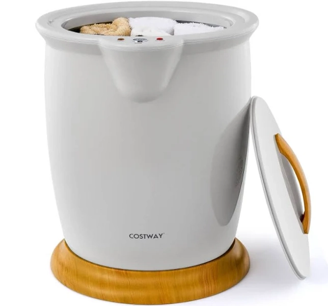 costway 20L Portable Bucket Style Towel Warmer Luxury Towel Heater with Fragrance Holder and Auto Shut Off for Bathroom