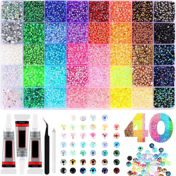 Bedazzling Kit,40 Color Resin Jelly Rhinestones ,3Mm Flatback Gems For Crafting,Rhinestones for Bedazzling With 3Pcs B7000 Glue For Clothing Shoes Nail Book Diamond Art - Walmart.com