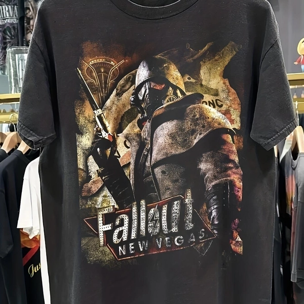 2026 100% 2026 New RONGCD Fallout New Vegas Video Game T-Shirt - Featuring The Iconic Promotional Logo And Game Artwork, This Casual Round Neck Short Sleeve Tee Is Available in Sizes S-5XL (Machine Washable) able for Gamers And Fans for All