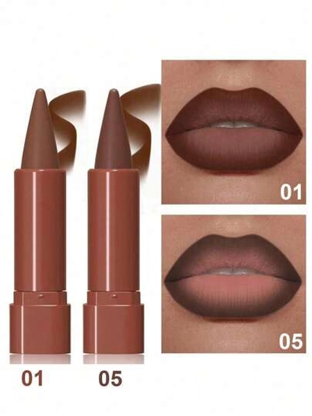 DUNUF 1pcs & 2pcs Lip Liner Pen Set Long-Lasting, Waterproof Sweatproof, Easy Coloring Non-Fading Color Rendering Lip Gloss Set Beauty Makeup