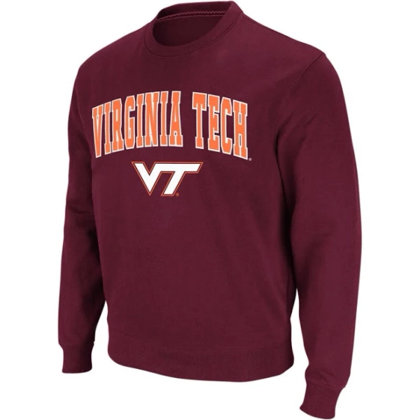 Colosseum Men's Virginia Tech Hokies Arch Logo Crew Neck Sweatshirt