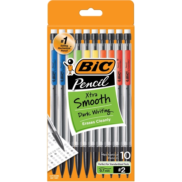 BIC Xtra Smooth Mechanical Pencils, No. 2, Back to School Supplies, 0.7 mm, 10-Count - Walmart.com
