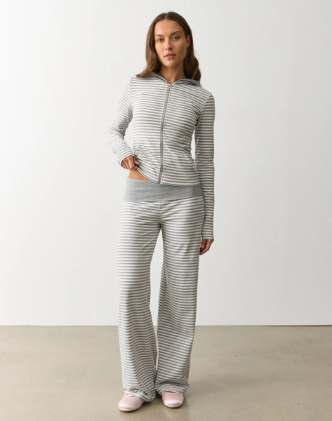 Stripe Low Rise Foldover Pant