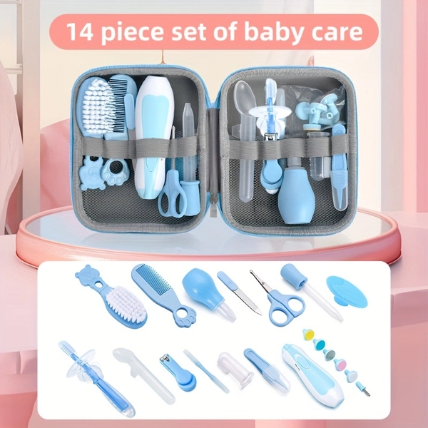 Kit de Cuidado Completo de 14 piezas: Kit de Cuidado Personal y Salud con Cuchara para Limpiar Oídos, Cortaúñas, Cepillo y Peine, Regalo Perfecto para Ducha, Acción de Gracias y Navidad