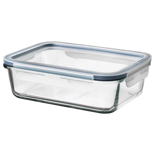 IKEA 365+ Food container with lid - rectangular glass/plastic 1.0 l (34 oz)