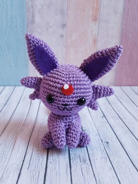 Pokemon Amigurumi Psiana Espeon Deko crochet häkeln handmade fanart fanmade collectables