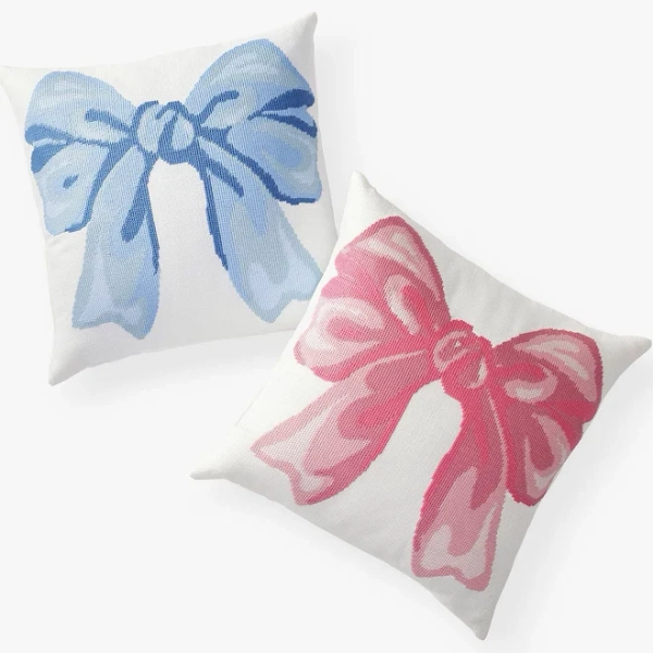 Loveshackfancy Needle Point Bow Pillow