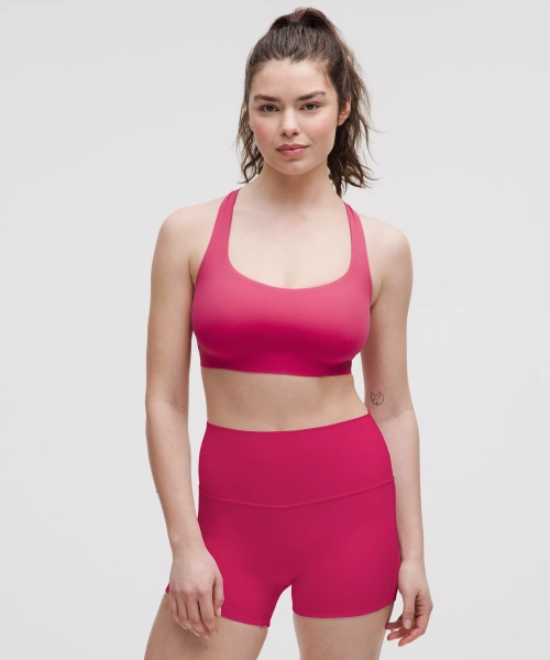 FlexyFlex Strappy Yoga Bra *Light Support, D-DDD Cups - Raspberry coulis - S/M