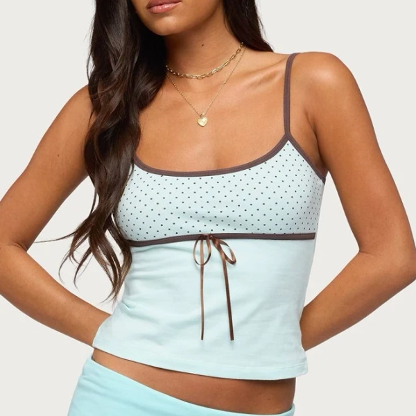 Edikted Women's Rhoda Contrast Polka Dot Tank Top