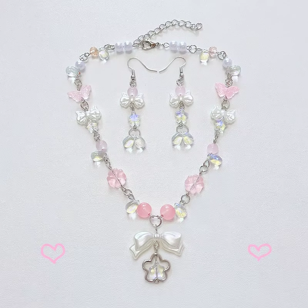 Handmade bow y2k necklace coquettish girls jewelry - AliExpress 36