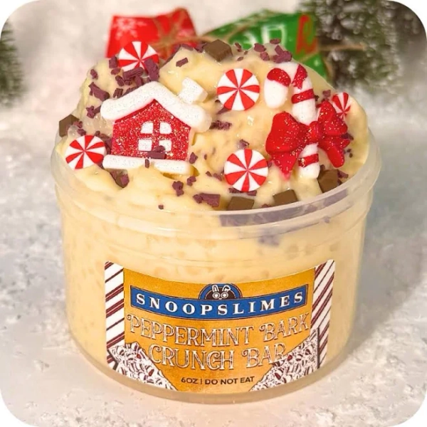 Peppermint Bark Crunch Bar Slime | Snoopslimes