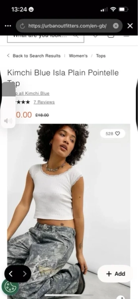 Kimchi Blue Isla Plain Pointelle Top