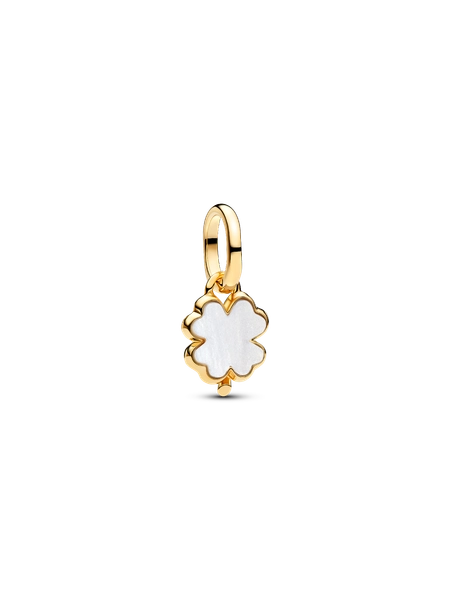 White Lucky Clover Dangle Charm