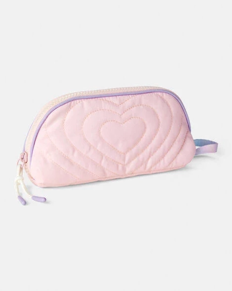 Carter's Girls Stitched Hearts Zip-Up Pencil Case