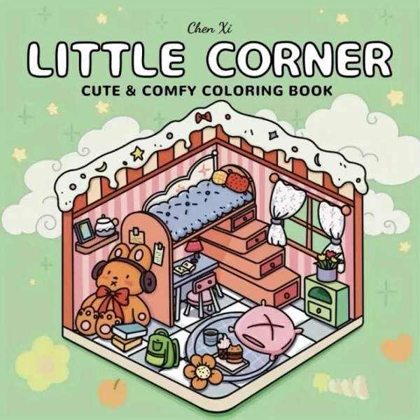 Cozy coloring book, Coco wyo coloring book, Cozy corner coloring book, 1pc Little Corner Coloring Book for Adults & Teens - Cozy & Playful Design