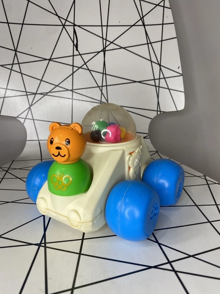 Vintage Fisher Price Poppity Pop Toy With Bear Figure Retro 70s 80s