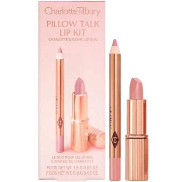 NIB Charlotte Tilbury Mini Pillow Talk Lipstick (1.5g) & Liner (.8g) Set in FAIR