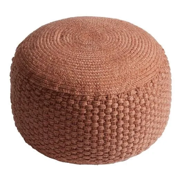 World Market Round Braided Indoor Outdoor Patio Pouf