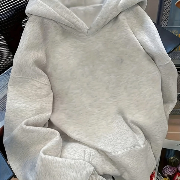 Undoubtedly, a Solid Color Hoodie for Girls, Featuring Pockets And Long Sleeves, Perfect for Graduation And Back-To-School Outfits