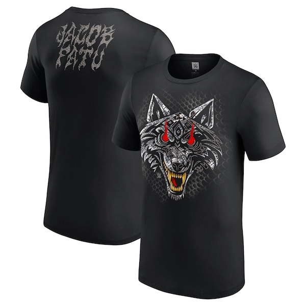 Men's Black Jacob Fatu Tribal Wolf Head T-Shirt
