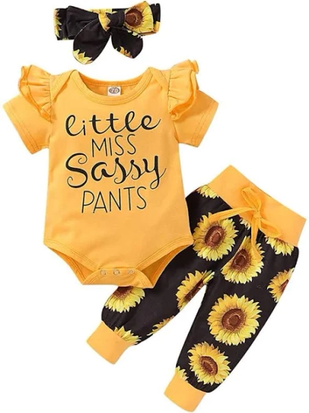 Newborn Baby Girl Long Sleeve Romper Set