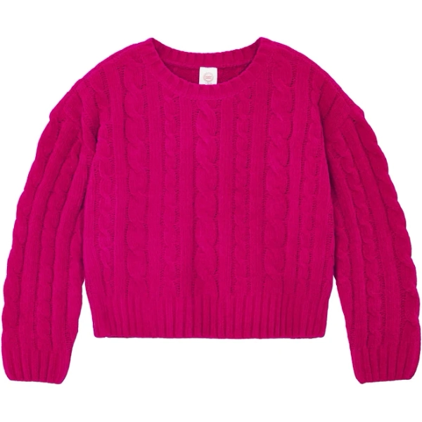 Wonder Nation Girls Chenille Sweater with Long Sleeves