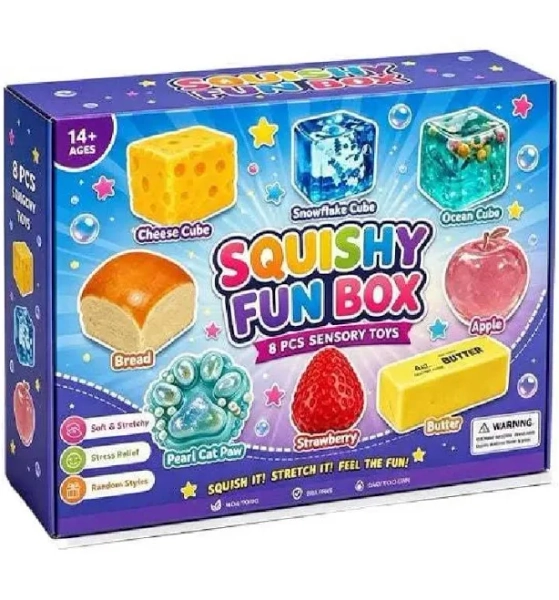 NEW 8pcs/set Mystery Box Slow Rising Squeeze Balls Soft Stretchy Squishy Sensory Fidget Toy for