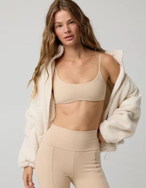 OFFLINE By Aerie Jacquard Twill Curved Band Sports Bra