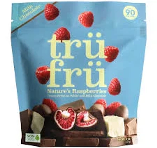 Tru Fru Frambuesas naturales ultracongeladas en chocolate blanco y con leche