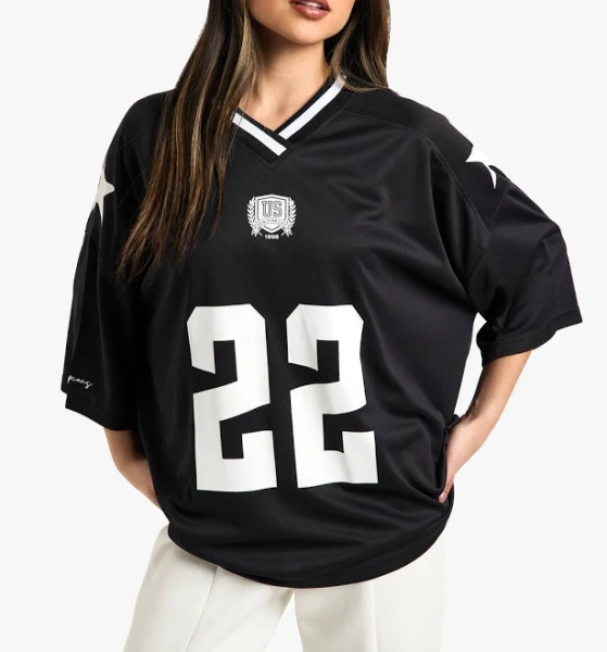 Boohoo Women's Varsity Slogan V Neck Football Jersey