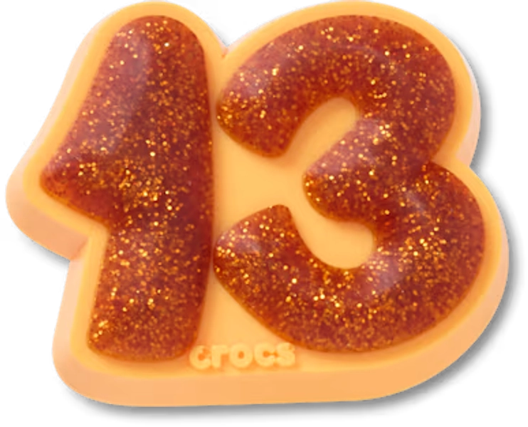 Orange Sparkly Number 13