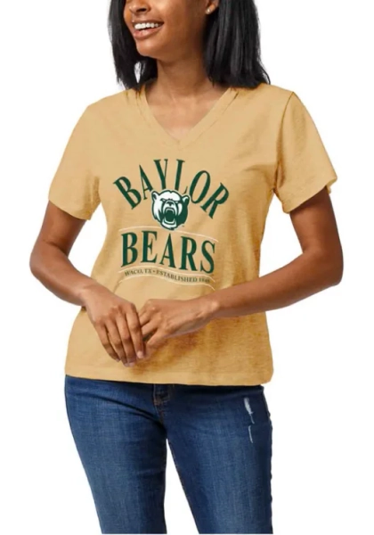 Baylor Bears Intramural V Short Sleeve T-Shirt - Gold