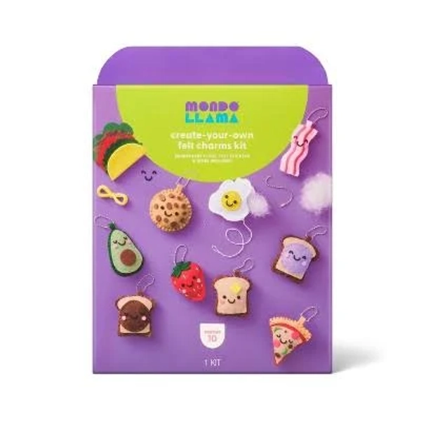 Mondo Llama 10ct Mini Felt Food Key Chain Sewing Activity Kit