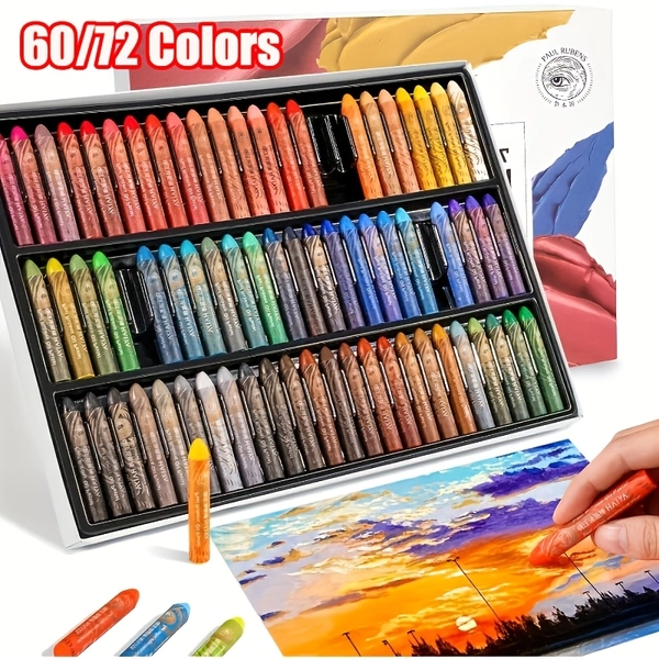72/60 Colors HAIYA Soft Oil Pastels Crayon Graffiti Painting Art Drawing Supplies Set for Artists, Beginners Professional Art Supplies